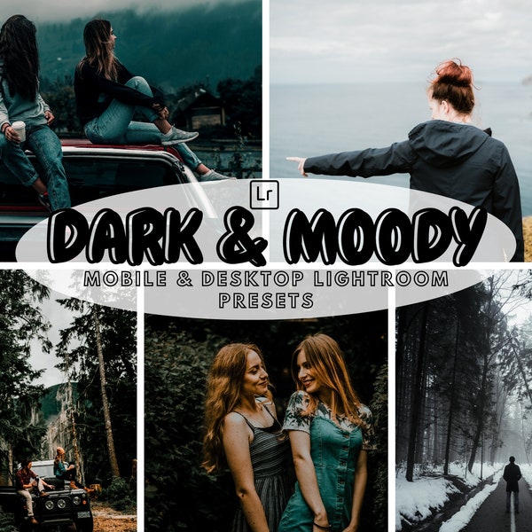 10 Moody Mobile & Desktop Lightroom Presets | Dark Moody presets lightroom | film presets, outdoor presets | Dramatic photo filter