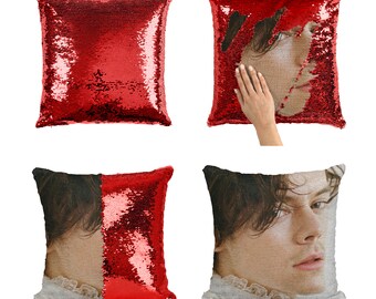 Harry Styles Pillow jw Block Patchwork Hand-knitted Multi Color Gift for him her Custom Pillow Valentines Gift