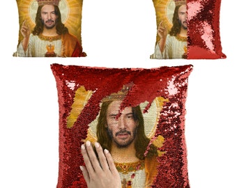 funny sequin pillow