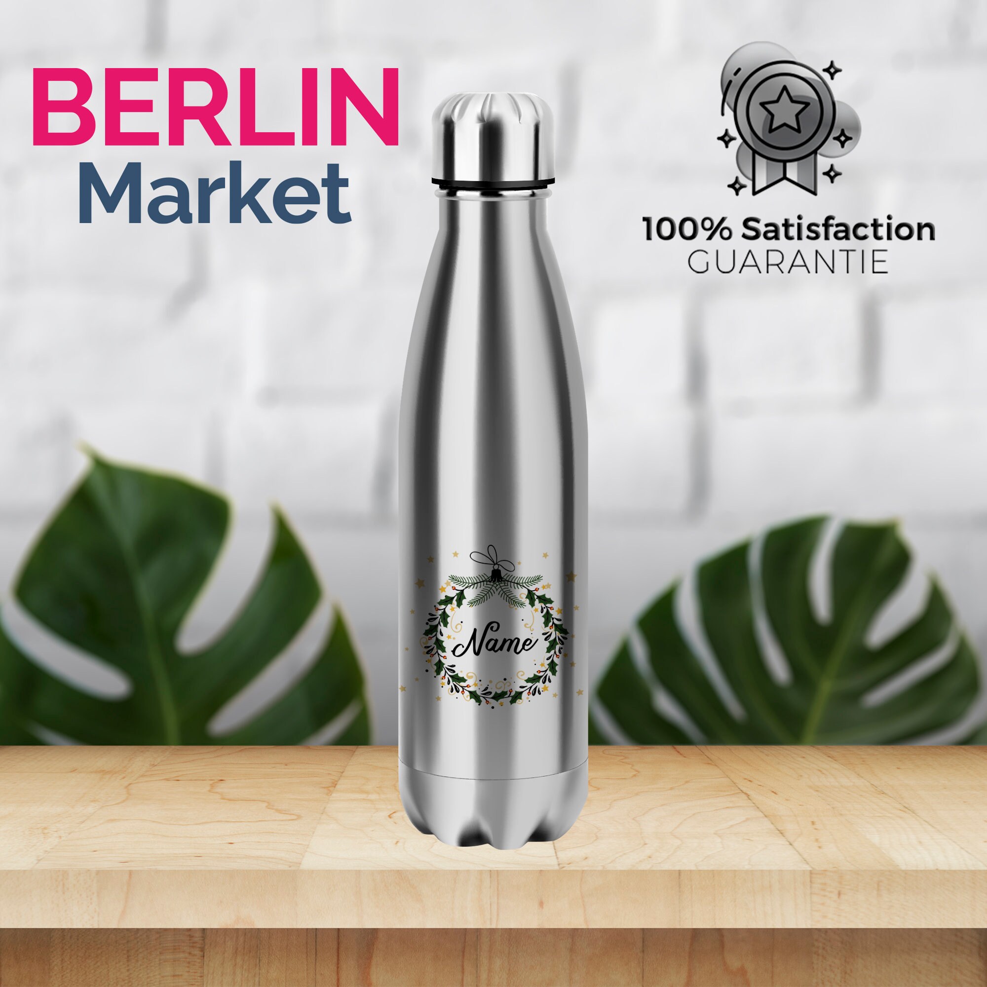 Custom Name Bottle Christmas Stainless Steel Personalized Etsy