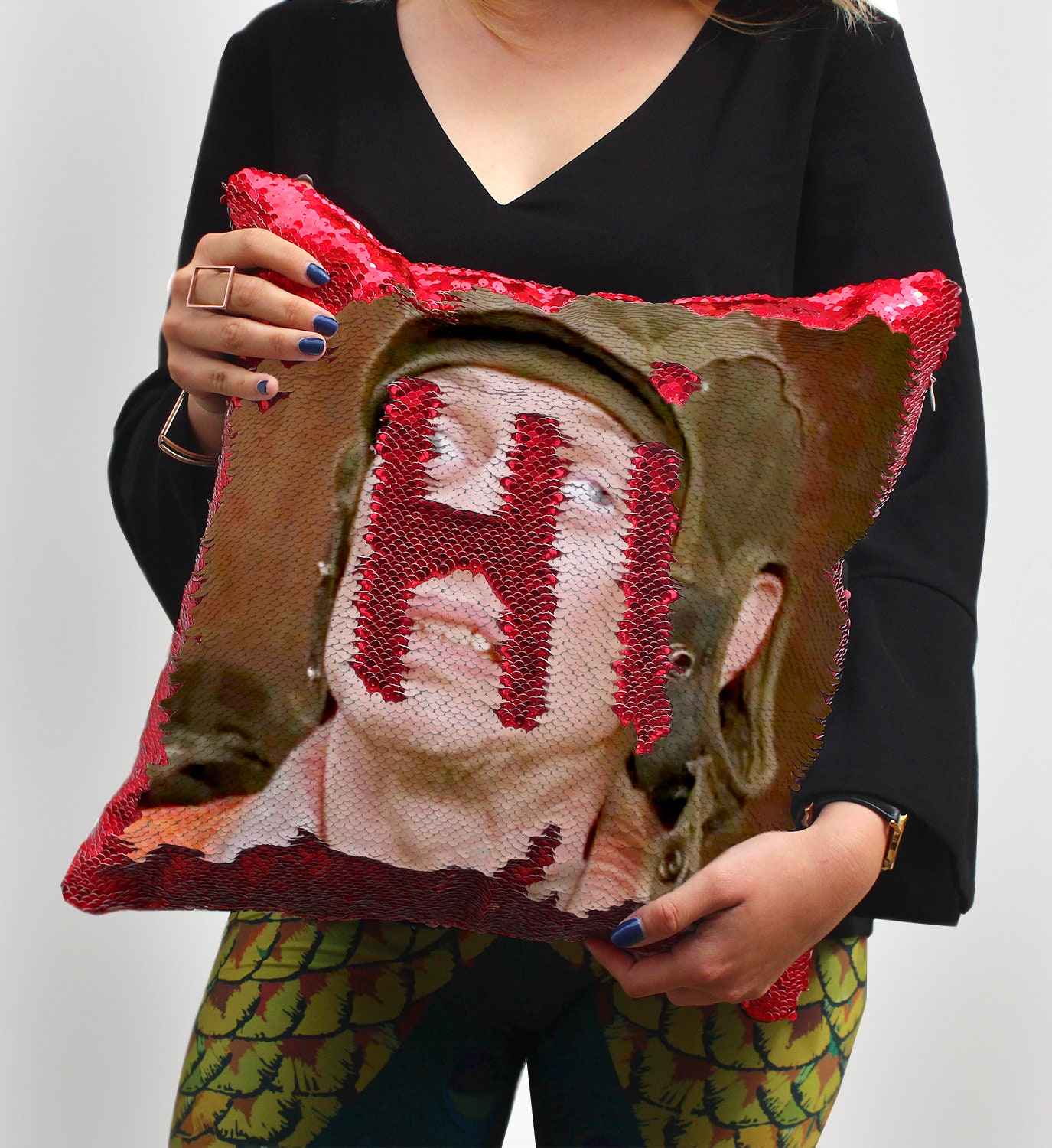 steve buscemi sequin pillow