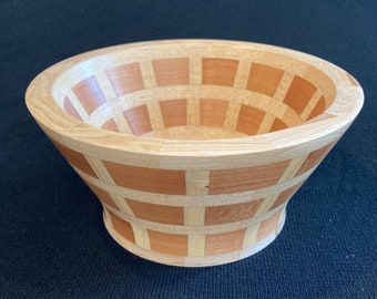 7” segmented wood bowl, Decorative bowl, Hand turned bowl