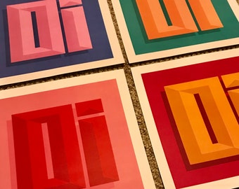 Bold & Typographic Square Wall Print / Wall Art - "Oi"