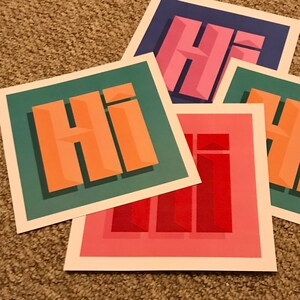 Bold & Typographic Square Wall Print / Wall Art - "Hi"
