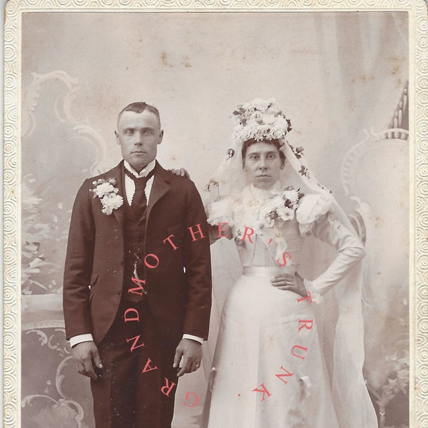 Victorian Wedding Bride Groom photo [Instant Digital Download] | vintage wedding cabinet photo | bridal journal image | Vintage bridal photo