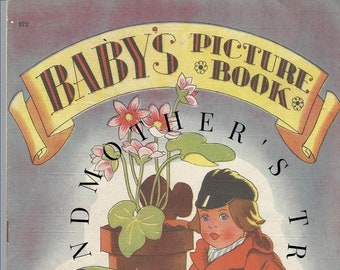 Vintage 1938 Baby's Picture Book w/ coloring pages [Instant Digital Download] Adorable 1930's illustrations of baby items | craft ephemera