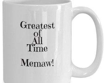 GOAT Memaw mug coffee cup, greatest of all time best ever Memaw fun gift idea, gift for grandmother from grandchild, Mother's Day, birthday