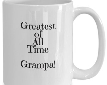 GOAT Grampa mug coffee cup, greatest of all time best ever Grampa fun gift idea, gift for grandfather from grandchild, Father's Day birthday