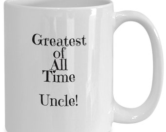 GOAT Uncle mug coffee cup | Greatest of all time best Uncle ever fun gift idea, special surprise gift from niece, nephew to favorite uncle
