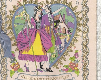 Printable Vintage "Lord and Lady" Valentine Courtship card | Sweet [Instant Digital Download] Images | Ephemera Valentine Art Deco images
