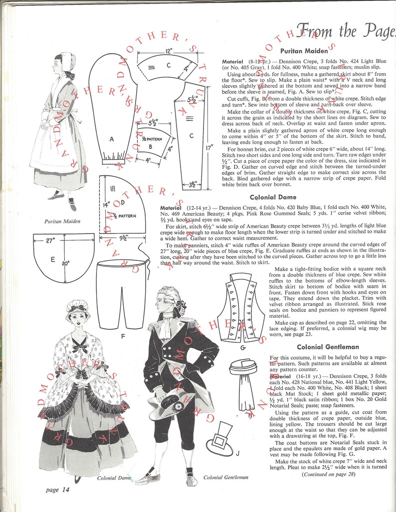 Digital Easy to Make Colorful Costumes of Dennison Crepe Paper Etsy