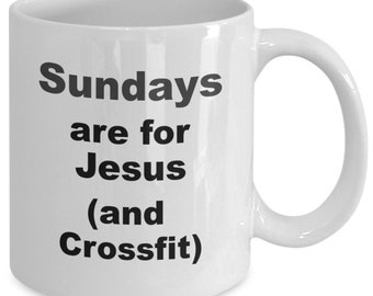 Sundays are for Jesus and Crossfit | Crossfit mug coffee cup | gift for Crossfit fan | gift for men or women