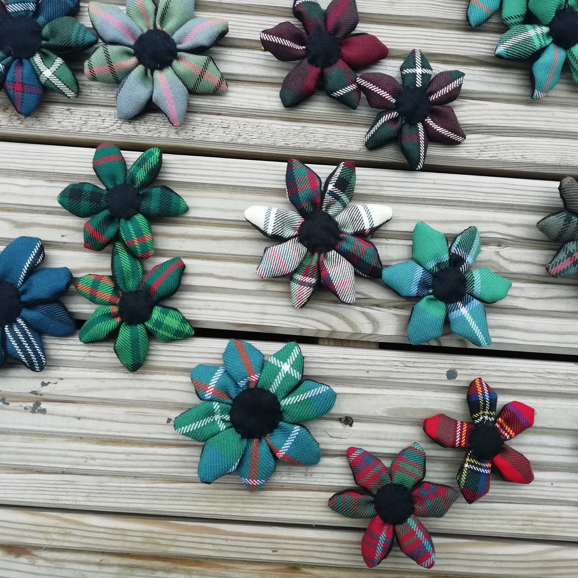 Tartan Flower Brooch tartans AL Etsy