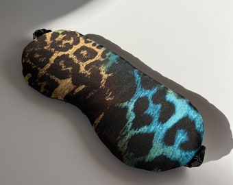 Antifaz de seda 100 % con estampado de leopardo exótico / Antifaz para dormir moderno / Ropa de dormir de lujo / Antifaz con estampado de leopardo / Accesorios estampados
