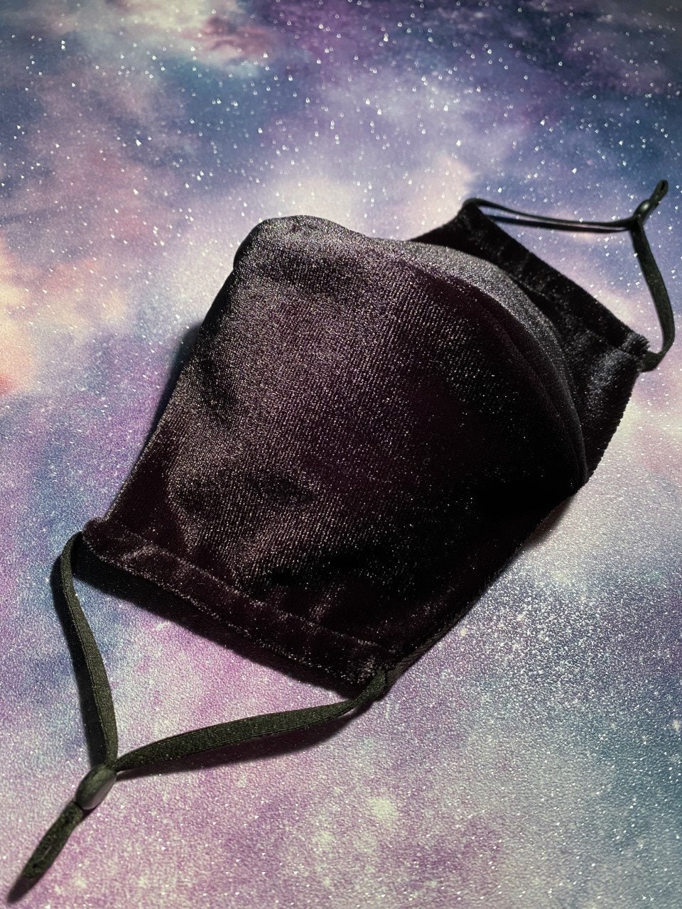 Black Velvet Luxury Face Mask Velvet Face Covering Etsy