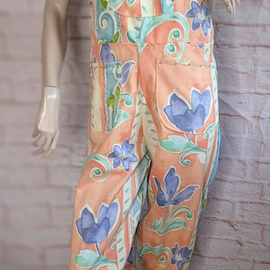 Vintage Floral Dungarees Size 6/8: Upcycled Cottagecore Overalls