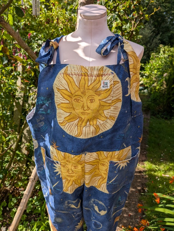 Dungarees Size 16 18 XL Celestial Print Baggy Fit Dungarees Witchcraft Dungarees Stars and Moons Dungarees Etsy Ireland