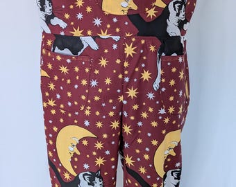 Dungarees: Size 16-18/XL, pussycat moondance