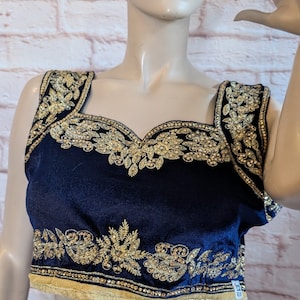 cropped embellished top, reworked top, short top, Saree top, velvety top, ethnic  top, sequin top