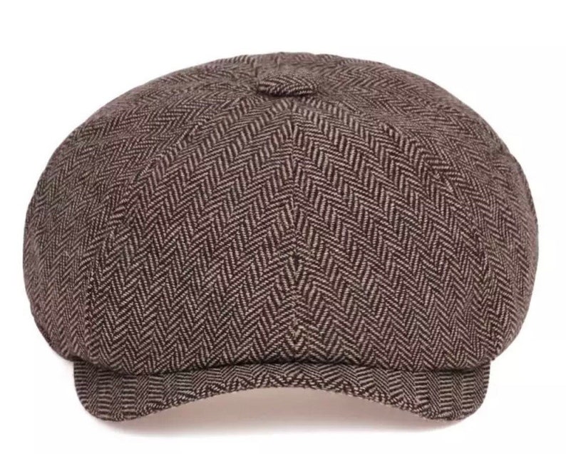 Herringbone Wool Newsboy Cap 2 Colors Etsy