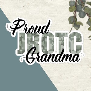 Pegatina de la orgullosa abuela de los cadetes del ROTC junior: pegatina increíble para parachoques de automóviles, papelería para la orgullosa abuela de los cadetes del ROTC junior