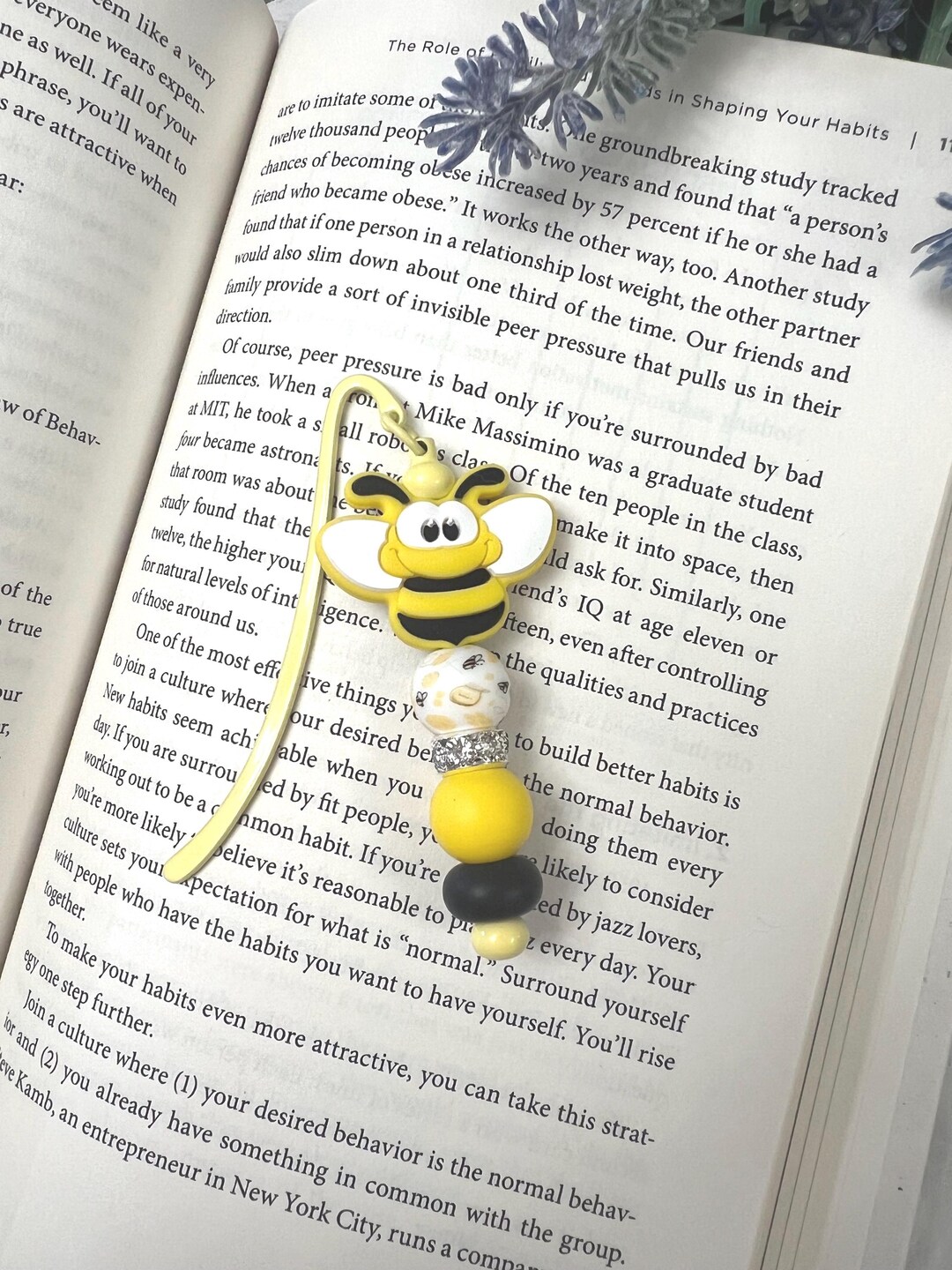 Bee Bookmark | Bee Beaded Bookmark | Book Lover Bookmark | Cute ...