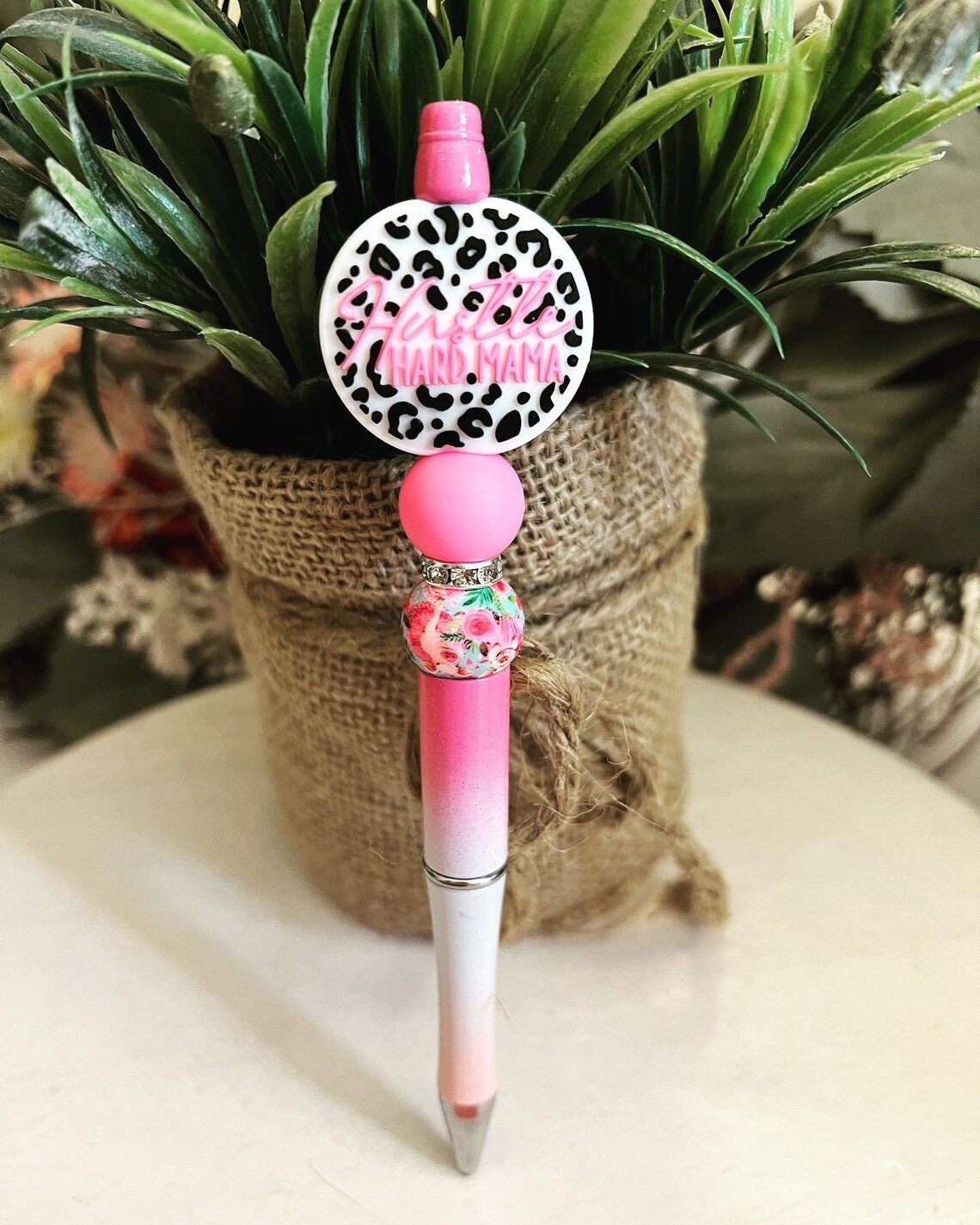 Hustle Hard Mama Beaded Pen | Mama Pen | Mom Pen | Mom Gift | Small ...