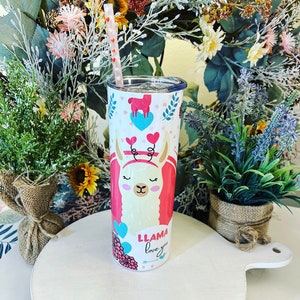 Llama Tumbler | Llama Cup | Llama Iced Coffee Cup | Llama Lover Cup | Llama Gift  | Valentines Cup | Llama