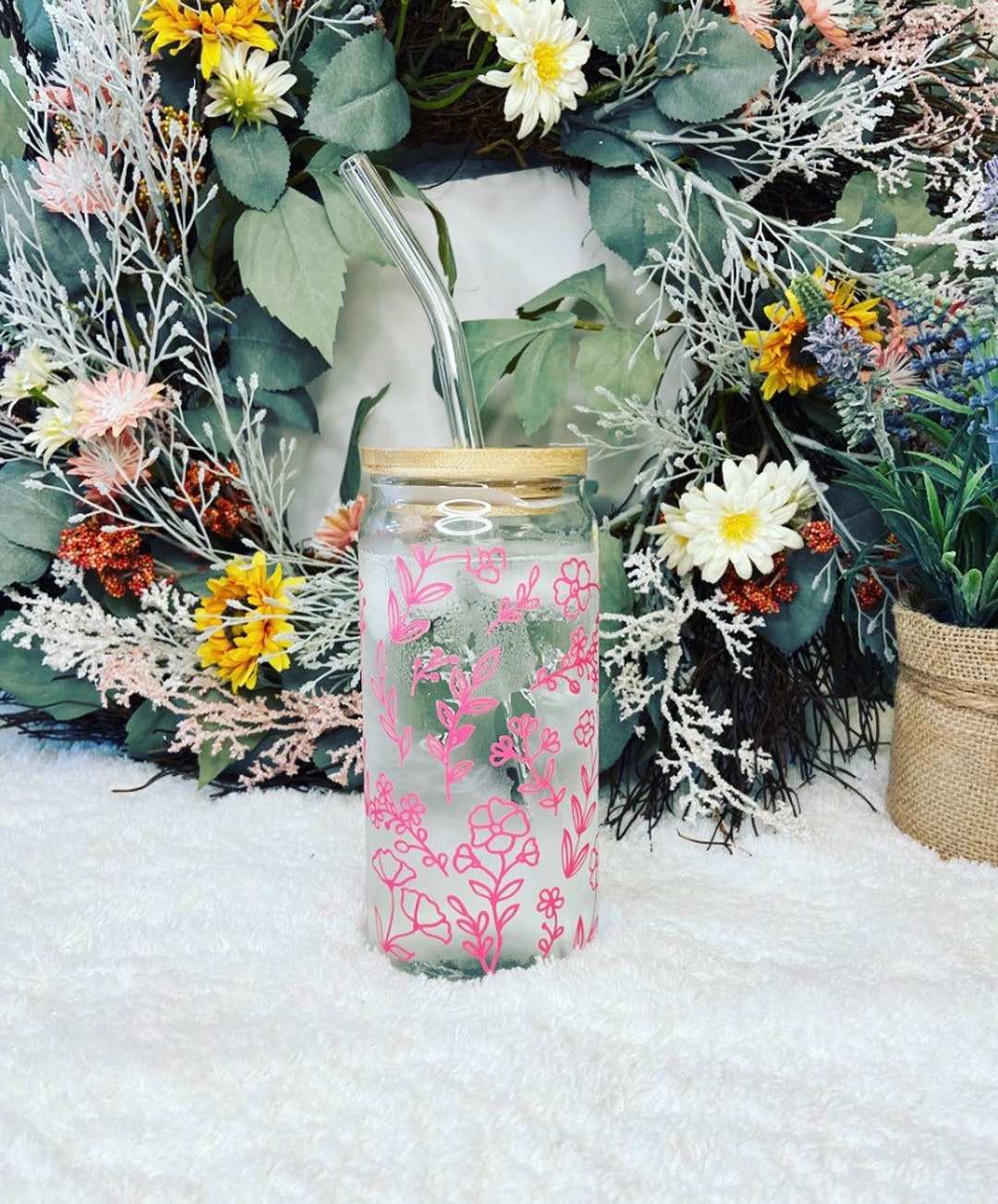 Wild Flower Color Changing Glass Cup Wild Flower Glass Etsy