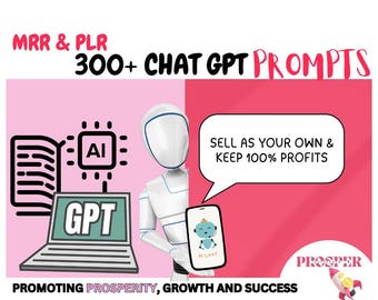 300+ ChatGPT Prompts – Editable Prompts For PLR/MRR, Ai Prompts For Social Media, Content Creation, Affiliate and Email Marketing