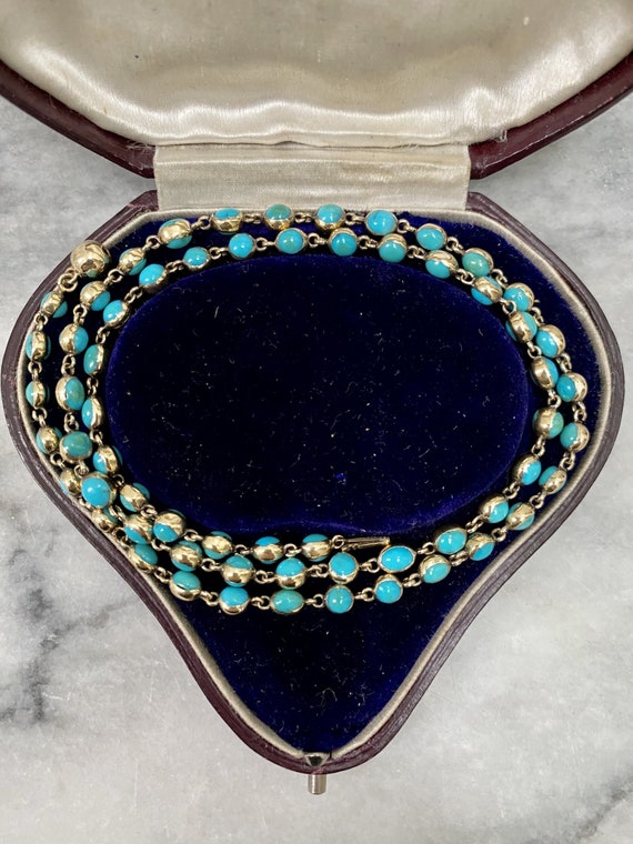 Victorian 18ct Gold And Turquoise Chain