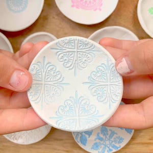 DIY Clay Trinket Dish Kit: Craft for Girls 6+ - Handmade Keepsake - Makes 3