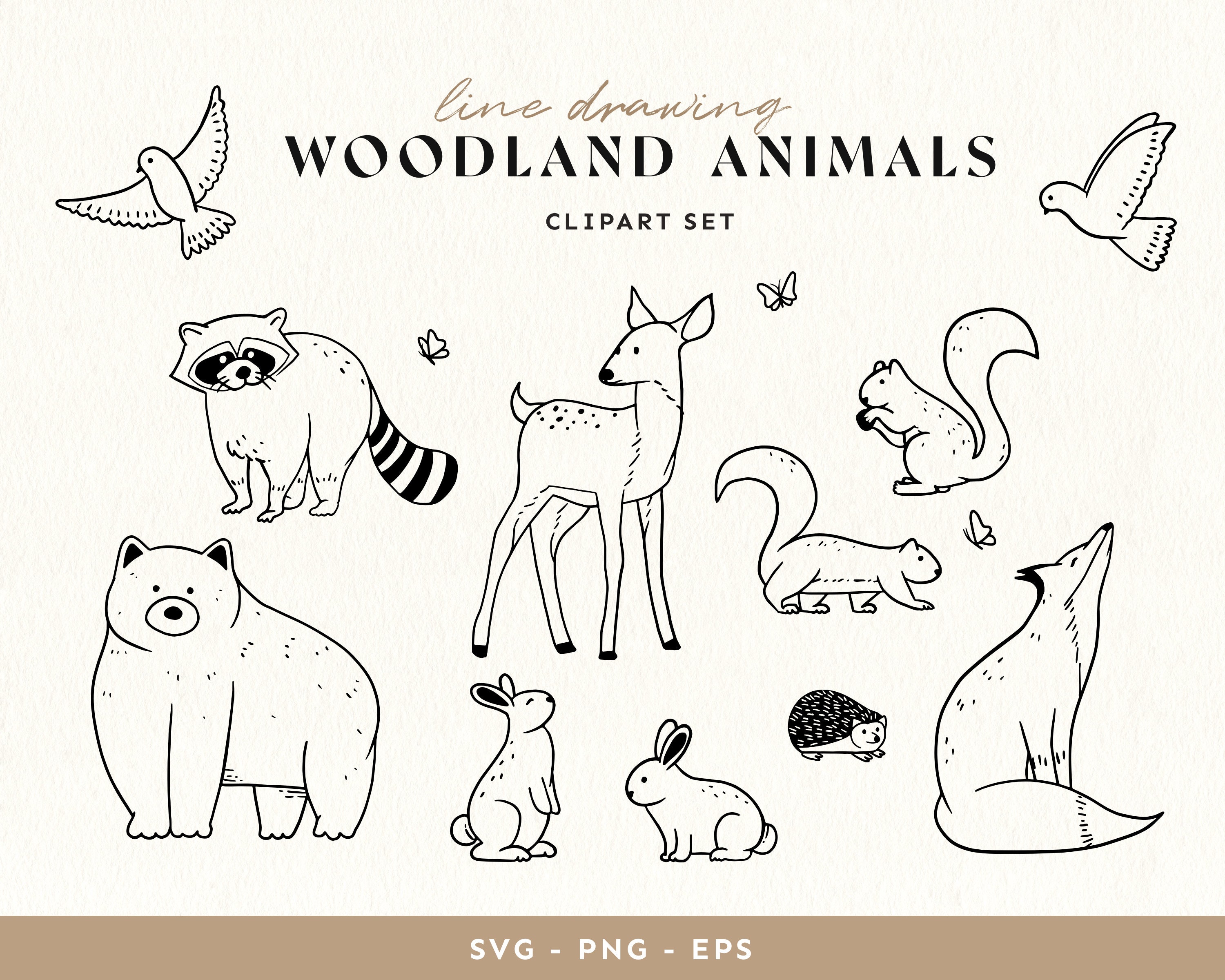 Animal Line Drawing - Etsy Animal Line Drawing - Etsy