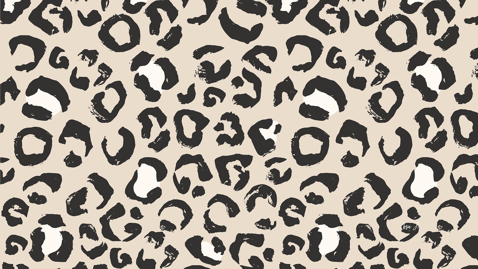 Beige Leopard Print Desktop Wallpaper Computer Wallpaper | Etsy