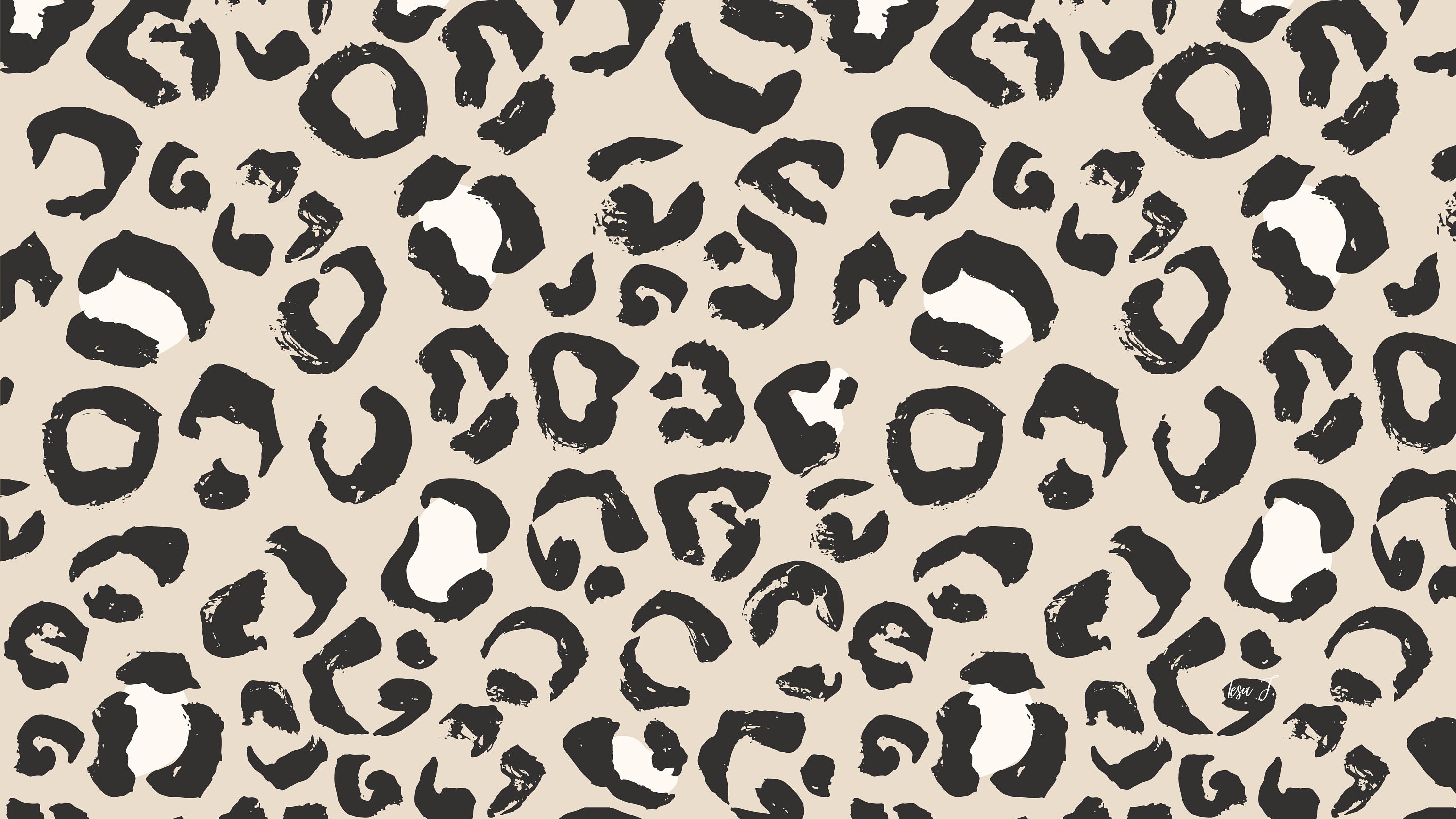 Beige Leopard Print Desktop Wallpaper Computer Wallpaper Etsy
