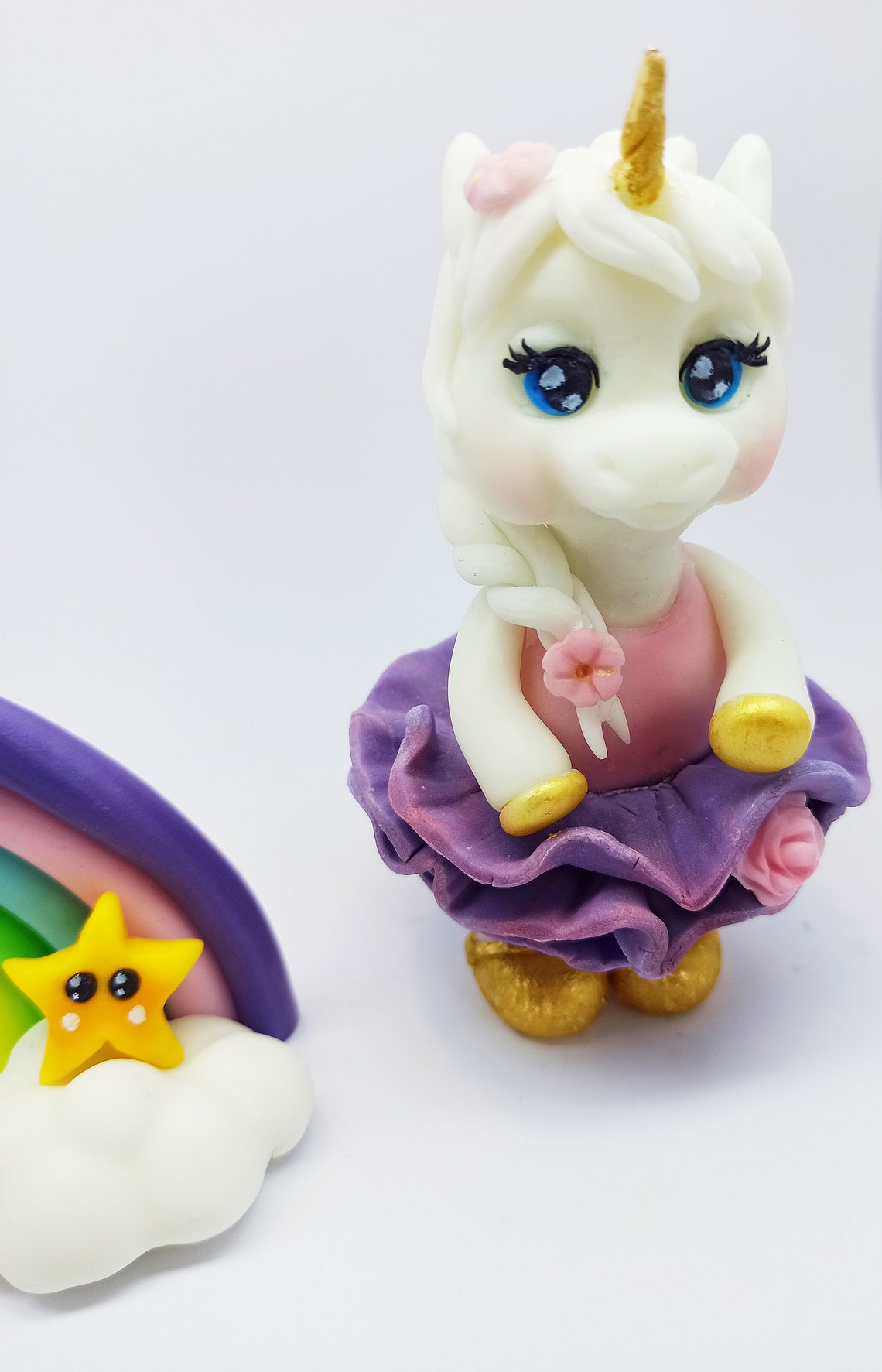 Niedliche Einhorn Fondant Torten topper Einhorn Regenbogen | Etsy