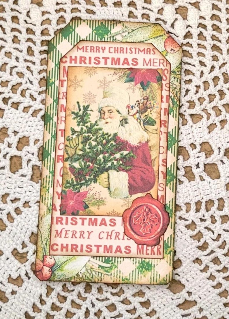 Christmas Junk Journal Handmade Tags Set #7 - Etsy