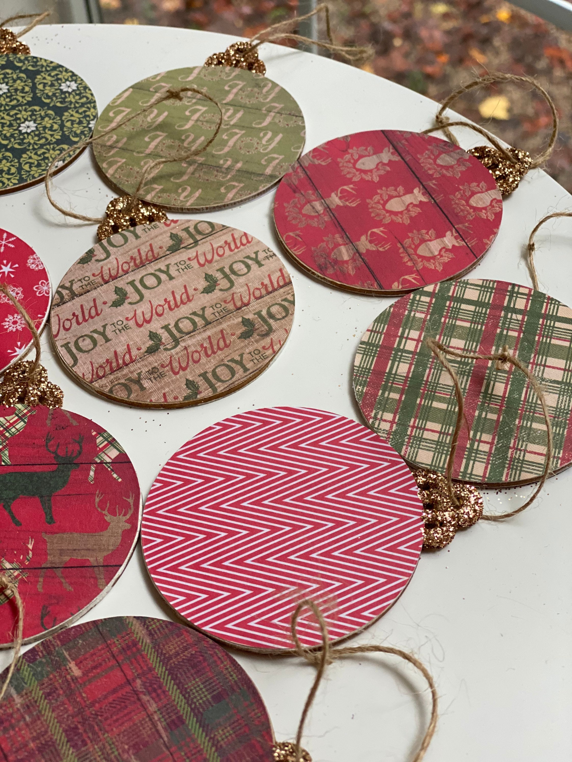 Handmade wooden ornaments circular wood ornaments Etsy