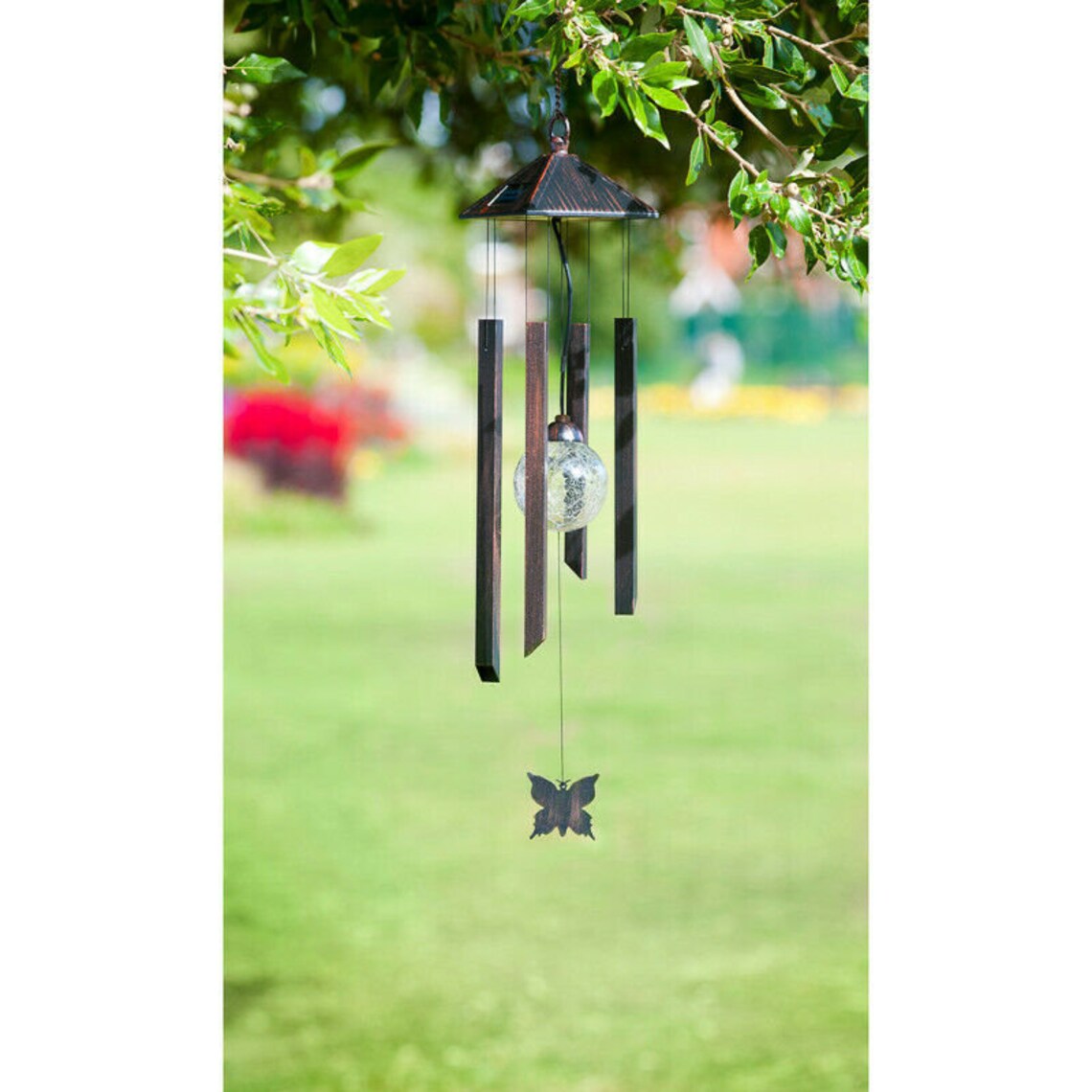 Outdoor Solar Powered Colour Changing Hanging Wind Chimes Led Etsy UK