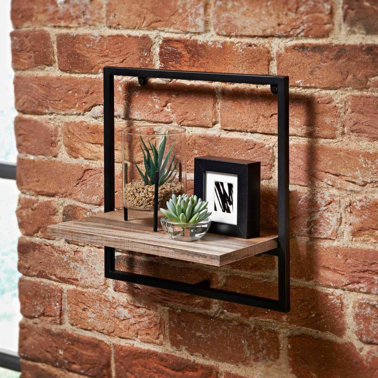 Black Metal Frame MDF Wooden Wall Floating Shelf/Shelves Etsy