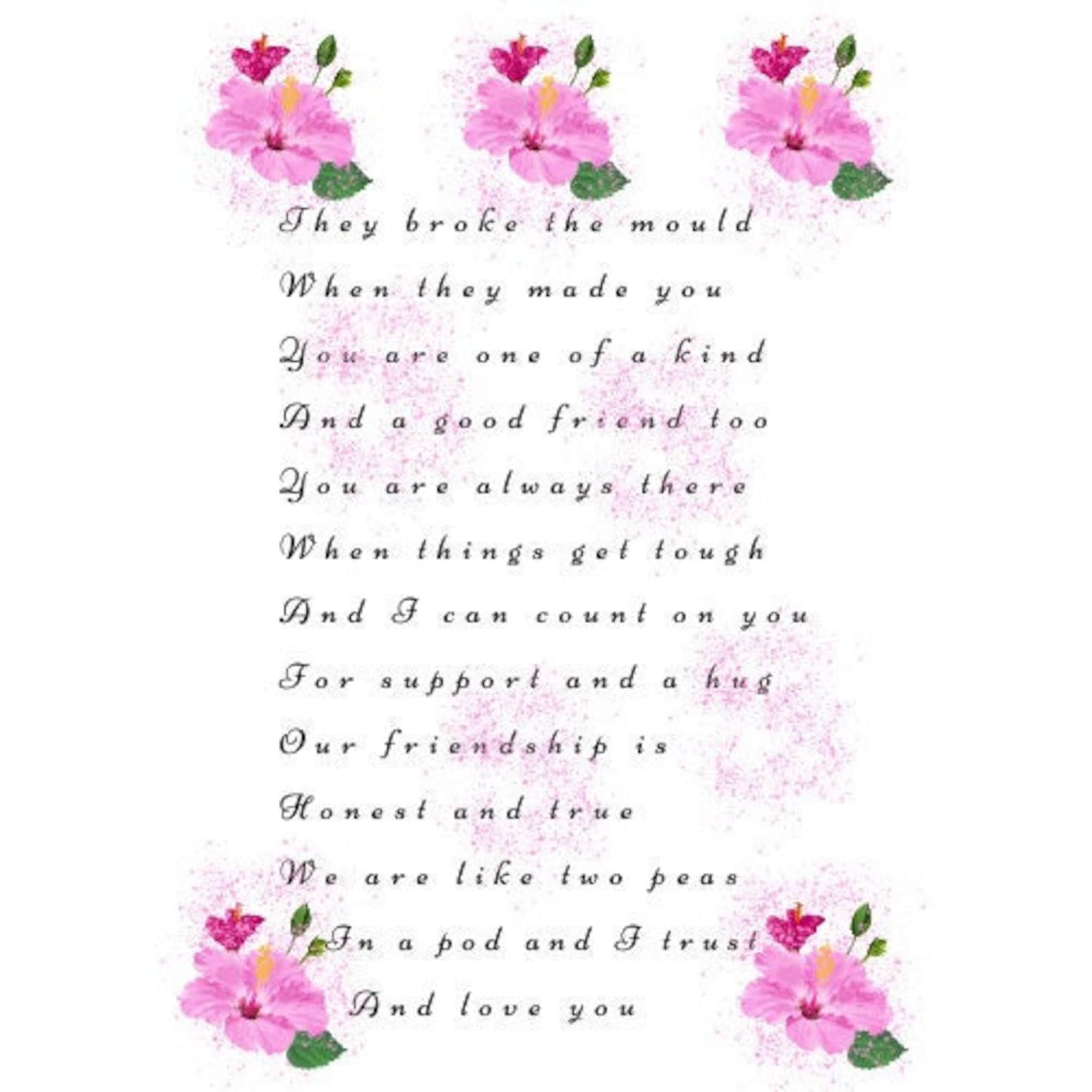  Bestie Poem for Your Best Friend | a Gift for Your Loved One | Family ...