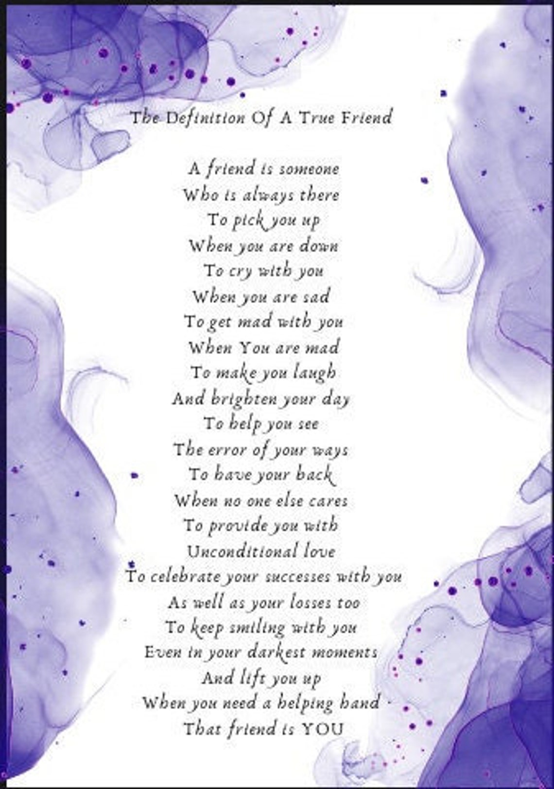 Personalised Friendship Text Customised Wall Decor Friendship Rose ...