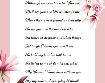 You are like a sister to me poem | a special poem for the special person in your life | friend | relative | let  them know how much you care