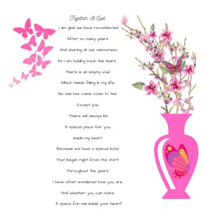 Together At Last Poem Print | A4/A5 Heart Touching Poetry | Anniversary Personalised Gift for Couples | son, daughter | Unique Gift