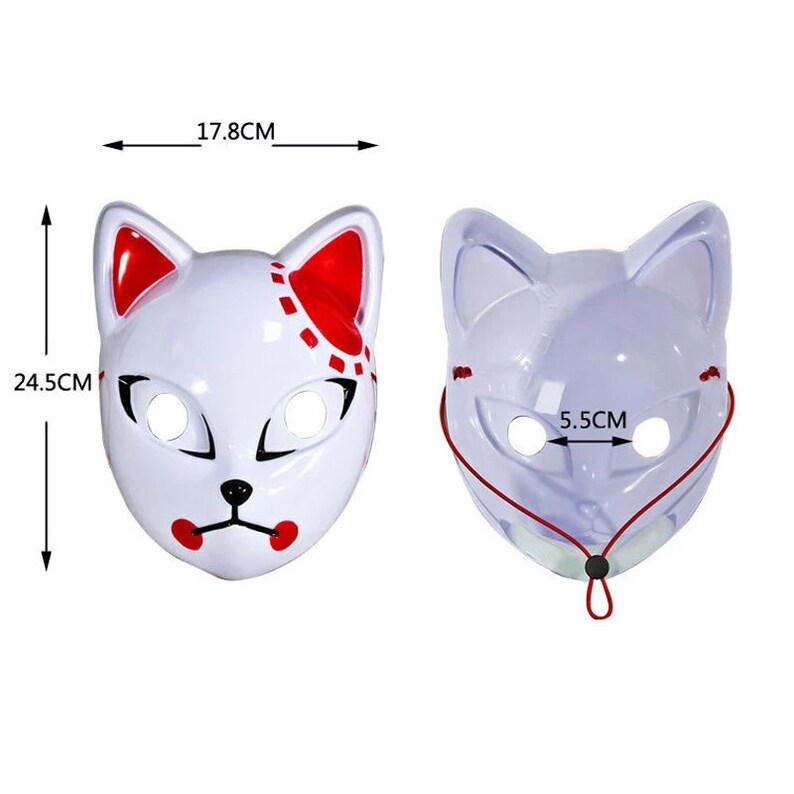 LED Lighted Cat Face Mask /anime Cosplay Kitsune Mask/el Etsy