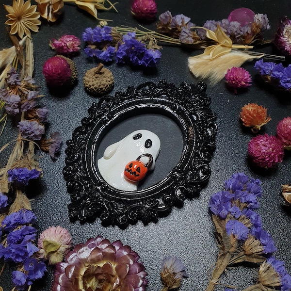 Ręcznie robiona żywiczna sztuka w kształcie ducha, cukierek albo psikus, gotycki wystrój na Halloween