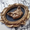 Three Eyed Cat Wall Art, Gold Baroque Frame, Gothic Home Decor product logo