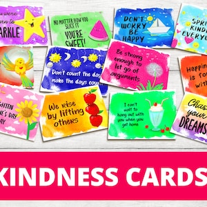 Cartes de gentillesse : cartes d'encouragement et notes de boîte à lunch imprimables, cartes actes de gentillesse au hasard, cartes d'inspiration