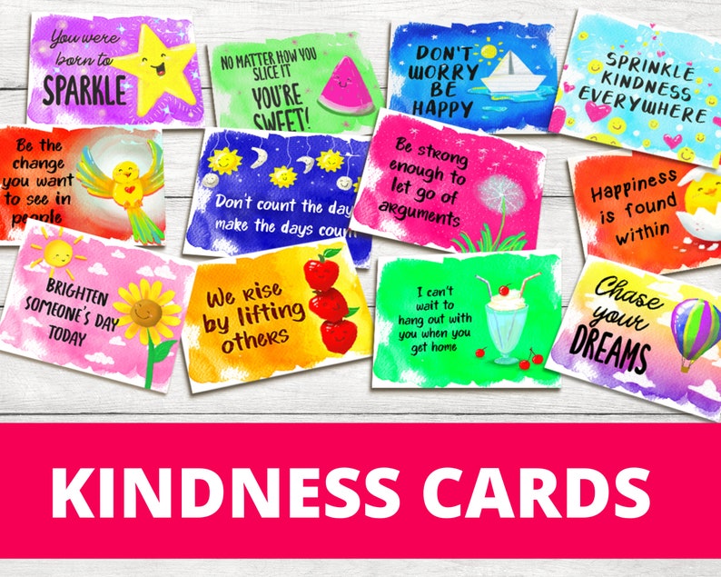 Kindness Cards Printable Encouragement Cards & Lunch Box Etsy