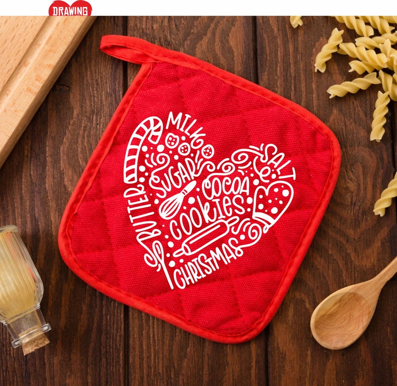 Download Christmas Pot Holder SVG Cut File For Cricut Oven Mitt SVG ...